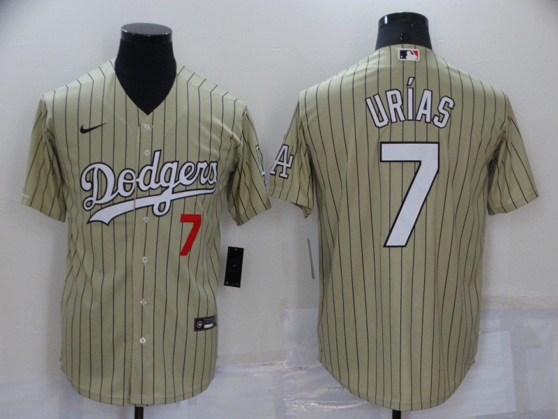 Men's Los Angeles Dodgers Julio Urias #7 Gold Baseball Jersey